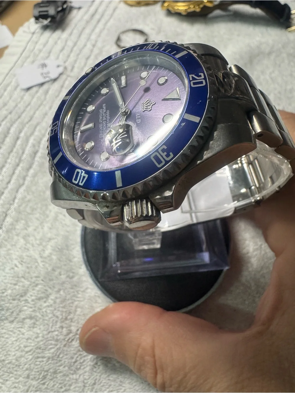 Men's Blue Dial Stainless Steel Dive Watch